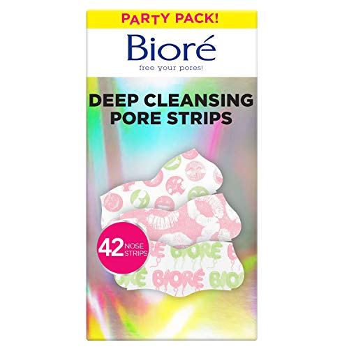 Bioré Deep Cleansing Pore Strips, Party Pack Nose Strips for Blackhead Remova...