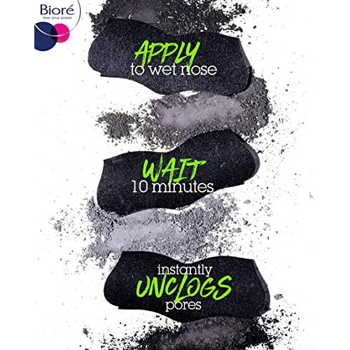 Bioré Men's Blackhead Remover Pore Strips, Charcoal Deep Cleansing Nose Strip...