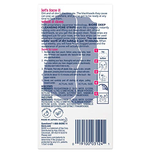 Bioré Nose+Face 24ct Pore Strips with Bioré Charcoal 18ct Nose Strips
