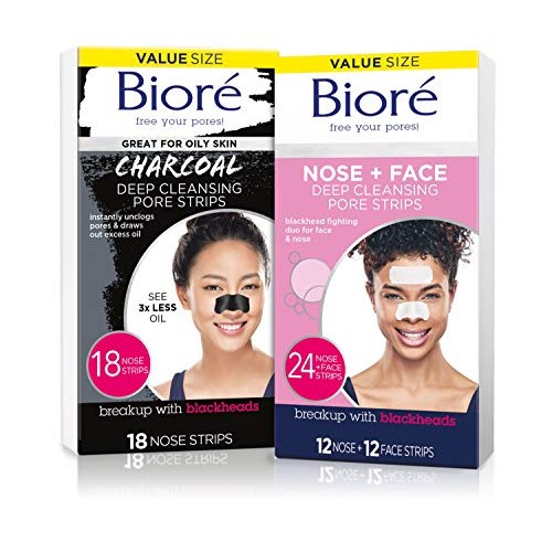 Bioré Nose+Face 24ct Pore Strips with Bioré Charcoal 18ct Nose Strips