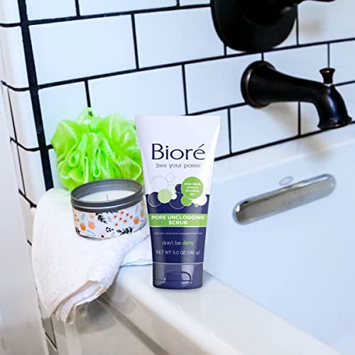Bioré Pore Unclogging Scrub, Removes Excess Dirt and Oils, Face Scrub, with S...