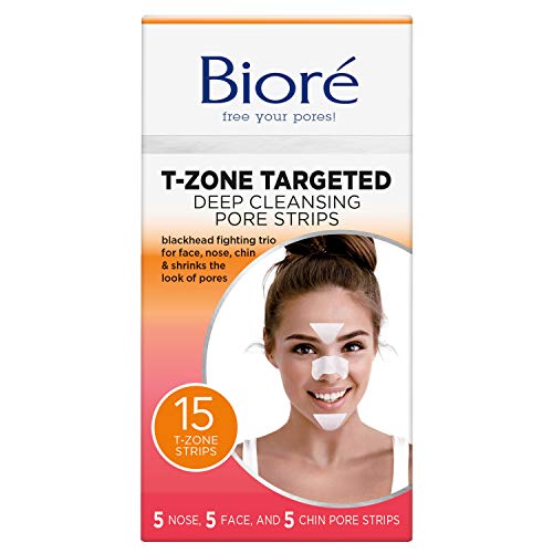 Bioré T-Zone Targeted Deep Cleansing Pore Strips, (5 Nose + 5 Face + 5 Chin P...