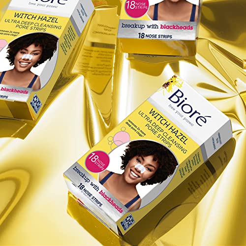 Bioré Witch Hazel Ultra Cleansing Pore Strips, Nose Strips, Clears Pores up t...