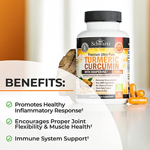 Turmeric Curcumin with BioPerine 1500mg - Natural Joint & Healthy Inflammator...