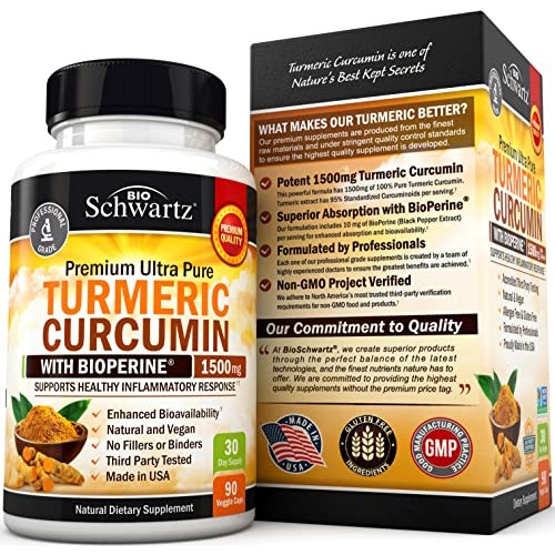 Turmeric Curcumin with BioPerine 1500mg - Natural Joint & Healthy Inflammator...