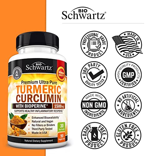 Turmeric Curcumin with BioPerine 1500mg - Natural Joint & Healthy Inflammator...