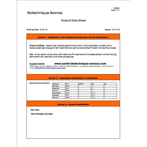 Cooling and Coupling Gel for Laser and IPL Permanent Hair Removal Machines, S...
