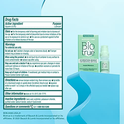 Biotrue® Hydration Boost Eye Drops for Irritated and Dry Eyes from Bausch + L...
