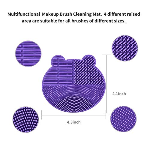 Silicon Makeup Brush Cleaning Mat with Brush Drying Holder Brush Cleaner Mat ...