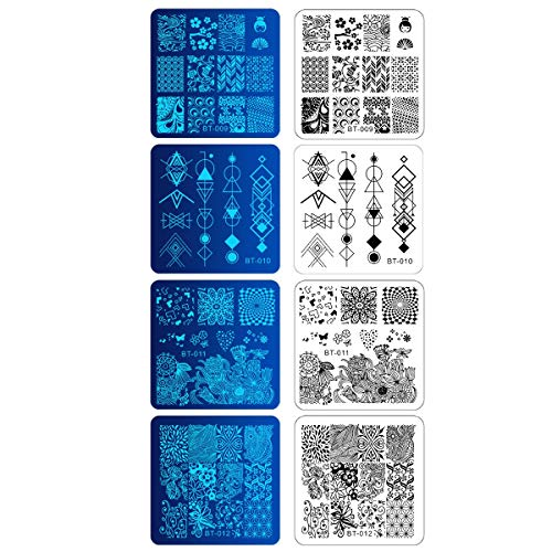 Biutee Nail Stamping Plates Set 12pcs Nail Plates 1stamper 1scraper 1storage ...