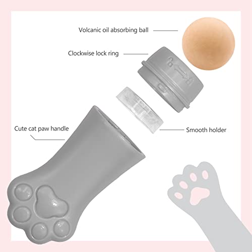 BK BEAKEY Volcanic Roller, Cat Paw Facial Skincare Tool, Oil Absorbing Roller...