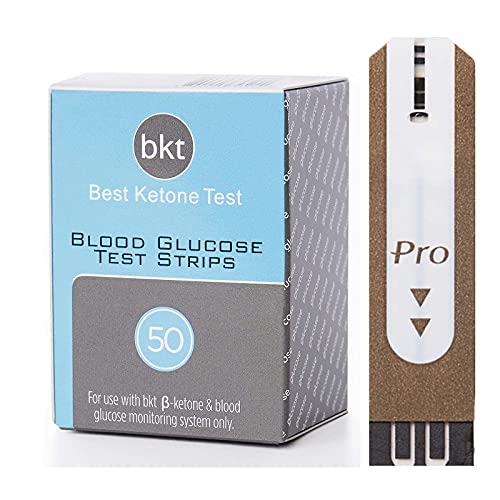 BKT | Blood Glucose Test Stips, 50ct | Compatible with BKT Meter and Keto-Moj...