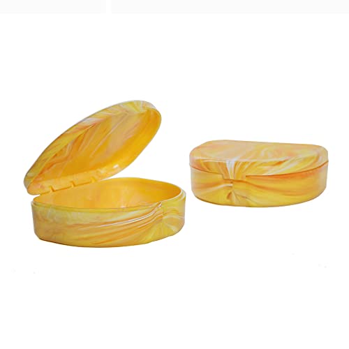 Marble Retainer Cases with Labels - Pack of 3 (colors may very)