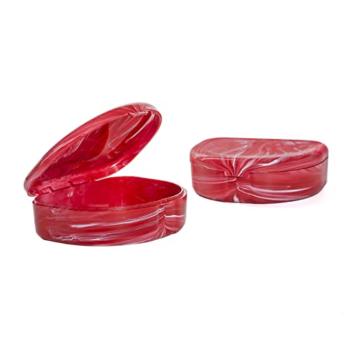 Marble Retainer Cases with Labels - Pack of 3 (colors may very)