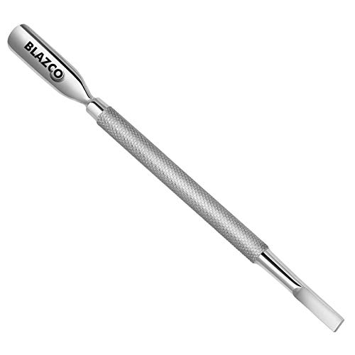 Blazco Cuticle Pusher Professional Grade Stainless Steel Dual Sided Nail Clea...