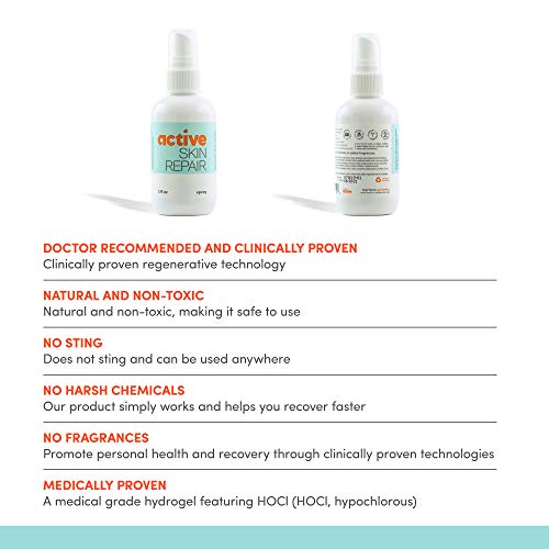 Active Skin Repair Spray - Natural & Non-Toxic First Aid Healing Ointment & A...