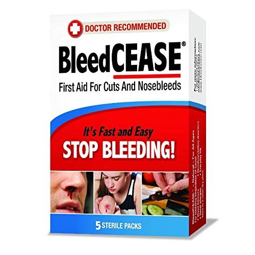 BleedCEASE First Aid, White, 5 Count