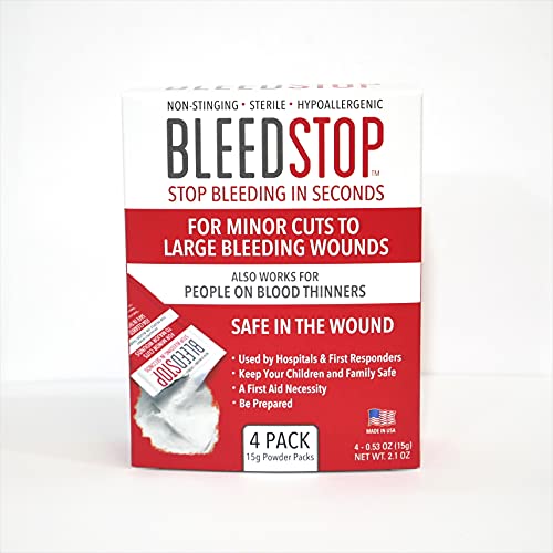 BleedStop™ First Aid Powder for Blood Clotting, Trauma Kit, Blood Thinner Pat...