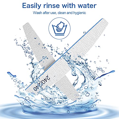 12 PCS Professional Nail File, 240/240 Grit Nail Files for Natural Nails Emer...