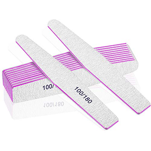 Professional Nail Files, Emery Board Nail File for Natural Nails 100/180/240 ...