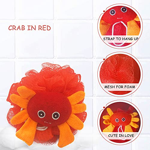 Bleu Bath (4 Pack) Lovely Animal Design Kids Exfoliating Bath Scrubber Body S...