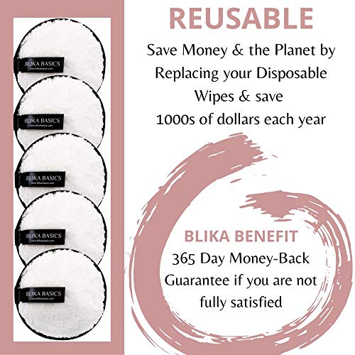 Reusable Makeup Remover Pads perfect for Sensitive skin - 5 pack White Microf...