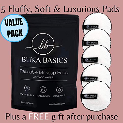 Reusable Makeup Remover Pads perfect for Sensitive skin - 5 pack White Microf...