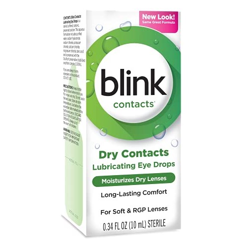 Blink Contacts Lubricant Eye Drops, 0.34 oz (Pack of 4)