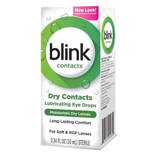 Blink Contacts Lubricant Eye Drops, 0.34 oz (Pack of 4)