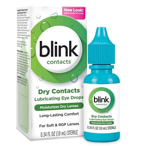 Blink Contacts Lubricant Eye Drops, 0.34 oz (Pack of 4)