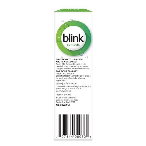Blink Contacts Lubricant Eye Drops, 0.34 oz (Pack of 4)