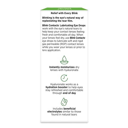 Blink Contacts Lubricant Eye Drops, 0.34 oz (Pack of 4)