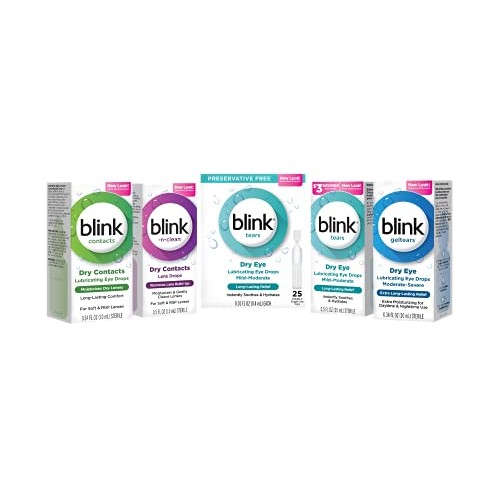 Blink Contacts Lubricant Eye Drops, 0.34 oz (Pack of 4)
