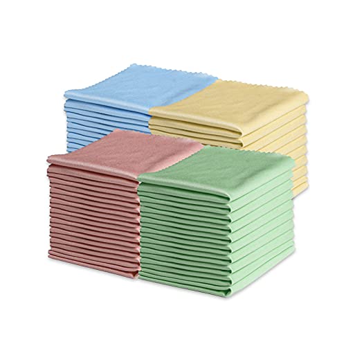 100 Pack Mixed Colors Microfiber Cleaning Cloths - Cleans Lenses, Glasses, Sc...