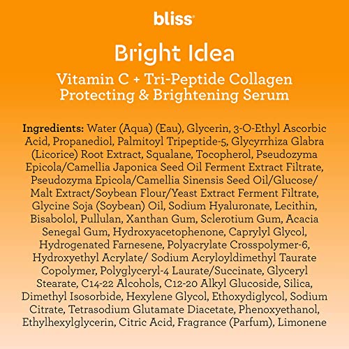 Bliss Bright Idea Vitamin C & Tri-Peptide Collagen-Protecting & Brightening S...