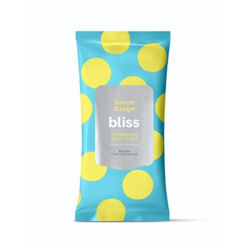 Bliss - Lemon & Sage Refreshing Body Wipes | Plant-Based, Aluminum Free, Natu...