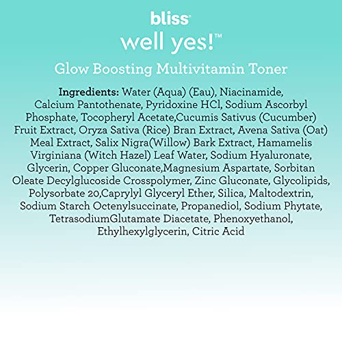 Bliss Well Yes! Glow Boosting Multivitamin Toner | Restores Skin’s Natural Ba...