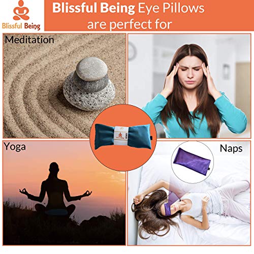 Blissful Being Lavender Eye Pillow | Satin Hot or Cold Weighted Eye Mask for ...