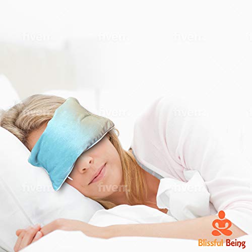 Blissful Being Lavender Eye Pillow with Minky Strap Cover - Hot or Cold Weigh...