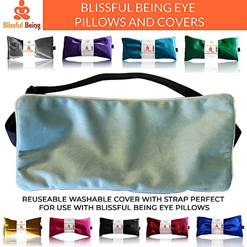 Blissful Being Lavender Eye Pillow with Minky Strap Cover - Hot or Cold Weigh...