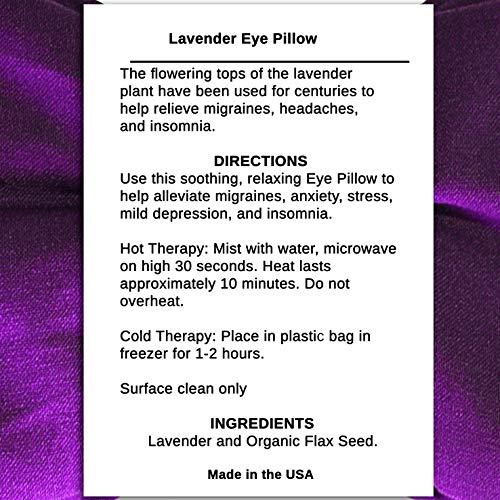 Blissful Being Lavender Eye Pillow with Minky Strap Cover - Hot or Cold Weigh...