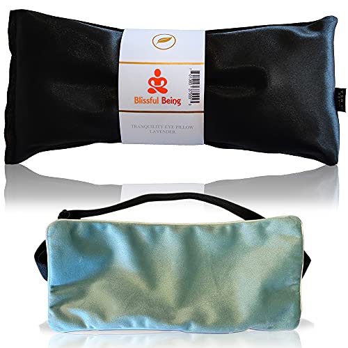 Blissful Being Lavender Eye Pillow with Minky Strap Cover - Hot or Cold Weigh...