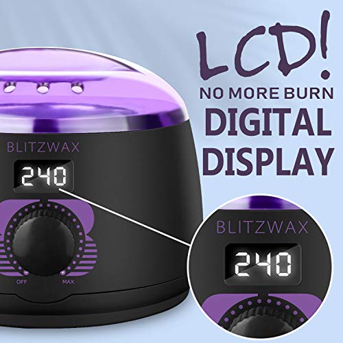 BLITZWAX Waxing Kit for Women Men Digital Wax Warmer Hard Wax Kit with 50 Wax...