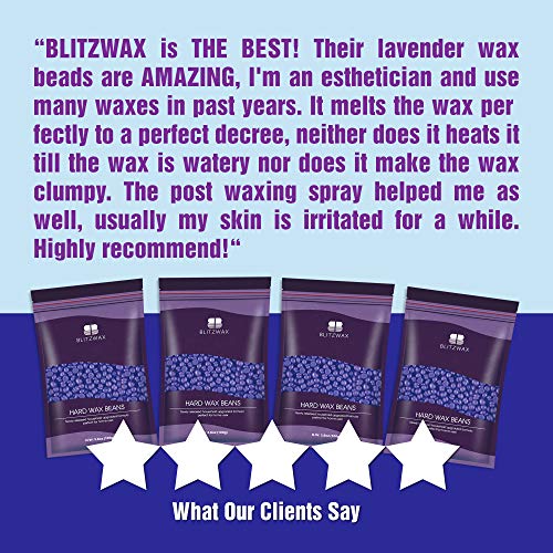 BLITZWAX Waxing Kit Hair Removal Wax Warmer Kit with Sensitive Skin Formula 1...