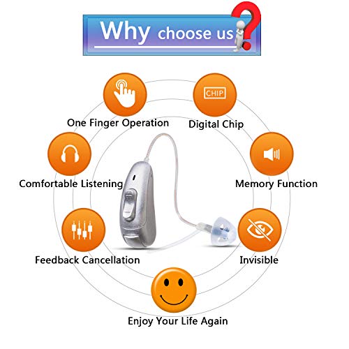 BLJ Hearing Aid for Adults and Seniors, Invisible Digital Hearing Aid to Assi...