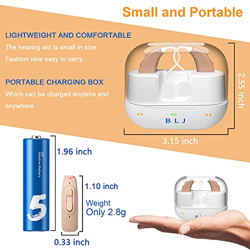 BLJ Hearing Aid Rechargeable for Adults and Seniors with Noise Reduction and ...