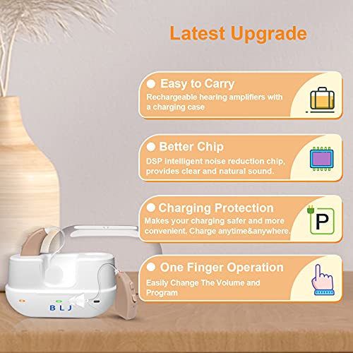 BLJ Hearing Aid Rechargeable for Adults and Seniors with Noise Reduction and ...