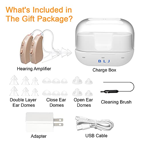 BLJ Hearing Aid Rechargeable for Adults and Seniors with Noise Reduction and ...