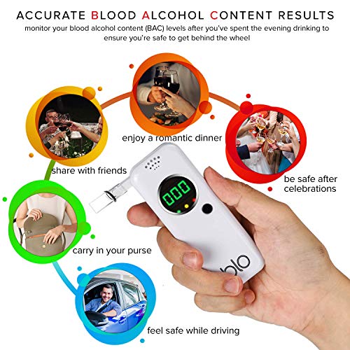 BLO Alcohol Breathalyzer & Mouthpiece | Portable Breath Tester with Digital L...