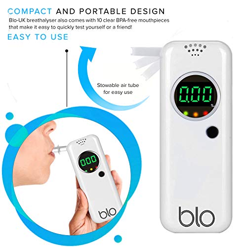 BLO Alcohol Breathalyzer & Mouthpiece | Portable Breath Tester with Digital L...